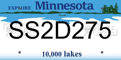 SS2D275 Minnesota License Plate