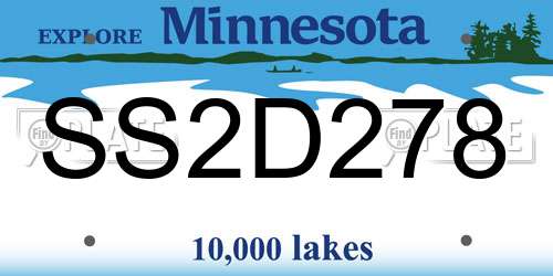 SS2D278 Minnesota License Plate
