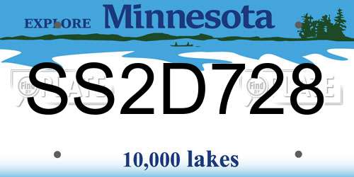 SS2D728 Minnesota License Plate