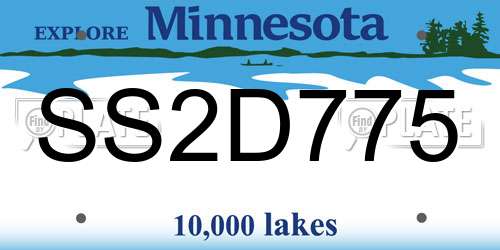 SS2D775 Minnesota License Plate