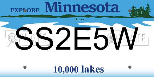 SS2E5W Minnesota License Plate