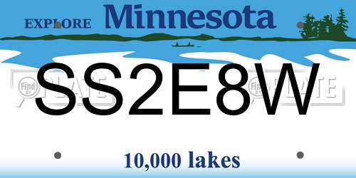 SS2E8W Minnesota License Plate