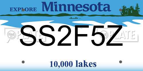 SS2F5Z Minnesota License Plate