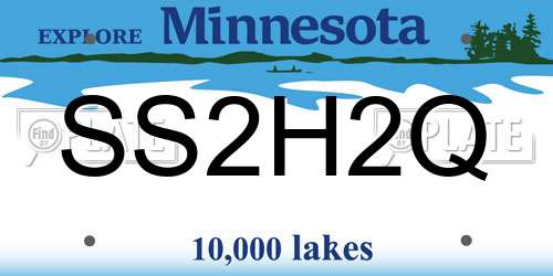 SS2H2Q Minnesota License Plate