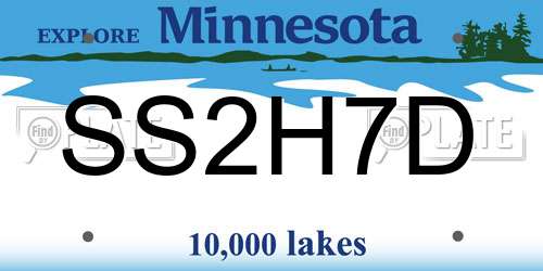 SS2H7D Minnesota License Plate