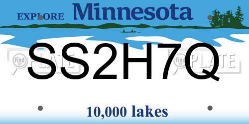 SS2H7Q Minnesota License Plate