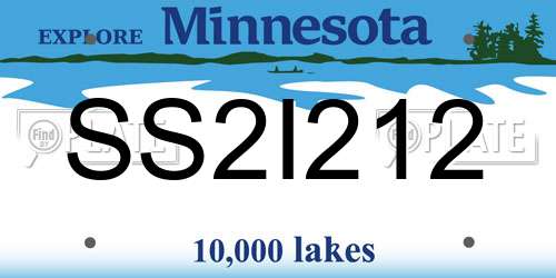 SS2I212 Minnesota License Plate