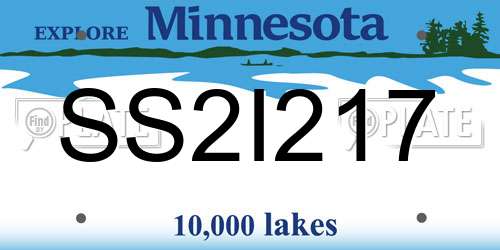 SS2I217 Minnesota License Plate