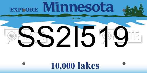 SS2I519 Minnesota License Plate