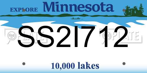SS2I712 Minnesota License Plate