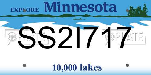 SS2I717 Minnesota License Plate