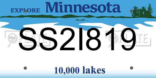 SS2I819 Minnesota License Plate