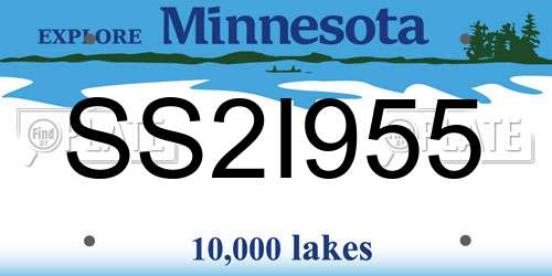 SS2I955 Minnesota License Plate