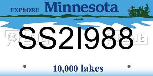 SS2I988 Minnesota License Plate