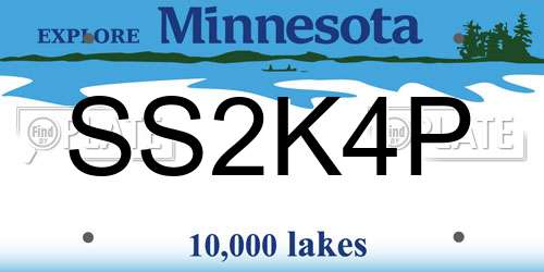 SS2K4P Minnesota License Plate