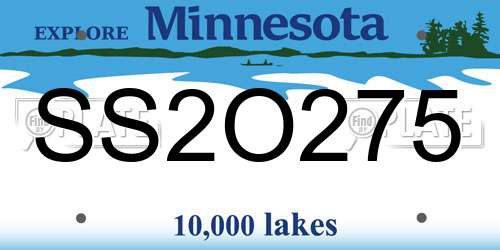 SS2O275 Minnesota License Plate