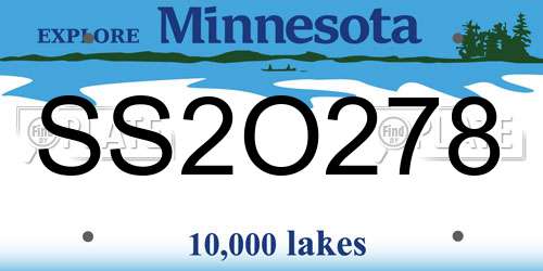 SS2O278 Minnesota License Plate