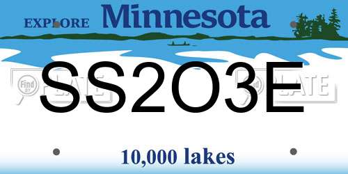 SS2O3E Minnesota License Plate