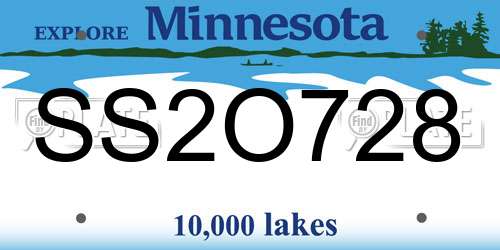 SS2O728 Minnesota License Plate