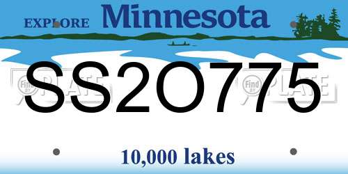 SS2O775 Minnesota License Plate