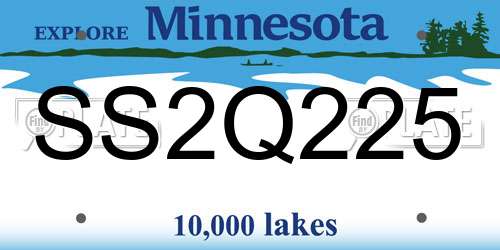 SS2Q225 Minnesota License Plate