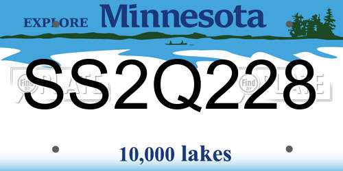 SS2Q228 Minnesota License Plate