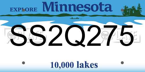 SS2Q275 Minnesota License Plate