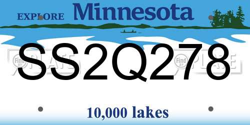 SS2Q278 Minnesota License Plate