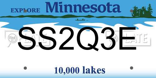 SS2Q3E Minnesota License Plate