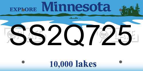SS2Q725 Minnesota License Plate