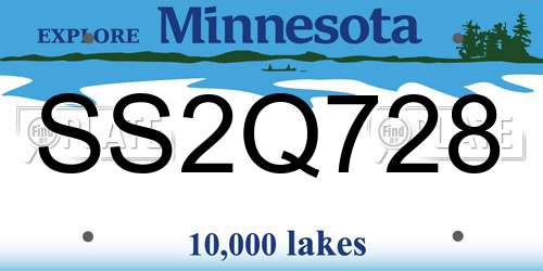 SS2Q728 Minnesota License Plate