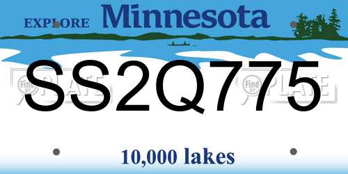 SS2Q775 Minnesota License Plate