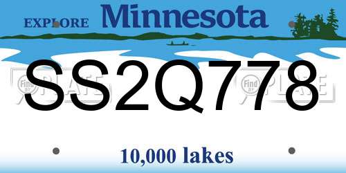 SS2Q778 Minnesota License Plate