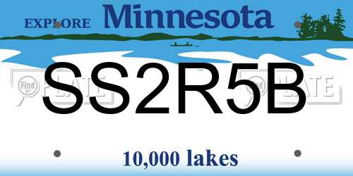 SS2R5B Minnesota License Plate