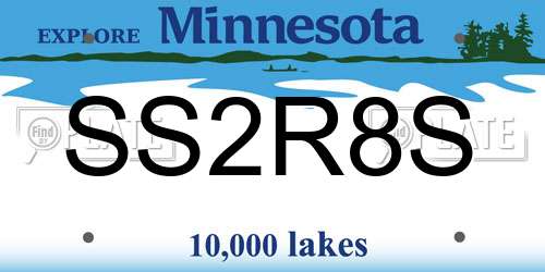 SS2R8S Minnesota License Plate