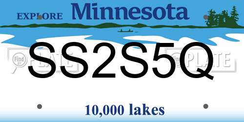 SS2S5Q Minnesota License Plate