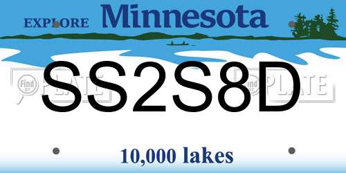 SS2S8D Minnesota License Plate