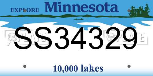 SS34329 Minnesota License Plate