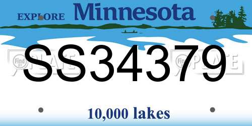 SS34379 Minnesota License Plate