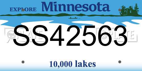 SS42563 Minnesota License Plate
