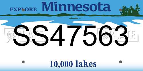 SS47563 Minnesota License Plate
