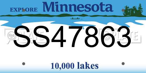 SS47863 Minnesota License Plate
