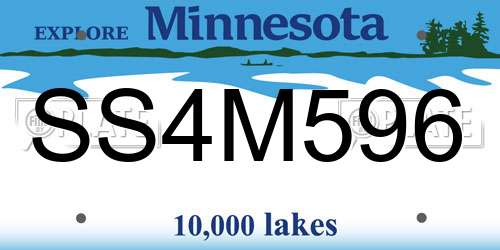 SS4M596 Minnesota License Plate
