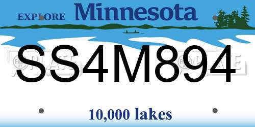 SS4M894 Minnesota License Plate