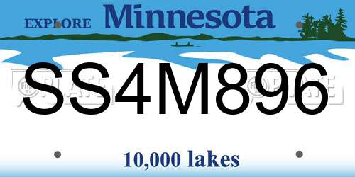 SS4M896 Minnesota License Plate