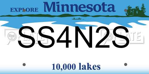 SS4N2S Minnesota License Plate