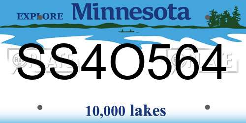 SS4O564 Minnesota License Plate