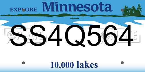 SS4Q564 Minnesota License Plate