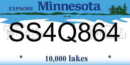 SS4Q864 Minnesota License Plate