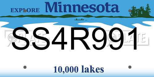SS4R991 Minnesota License Plate